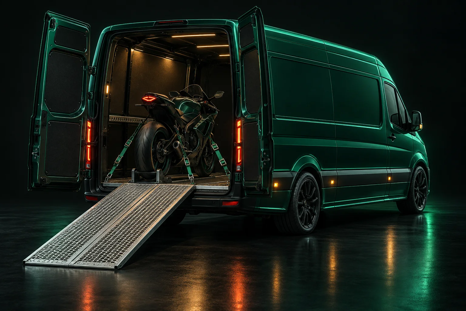 Illustration: Motorcycle transport setup